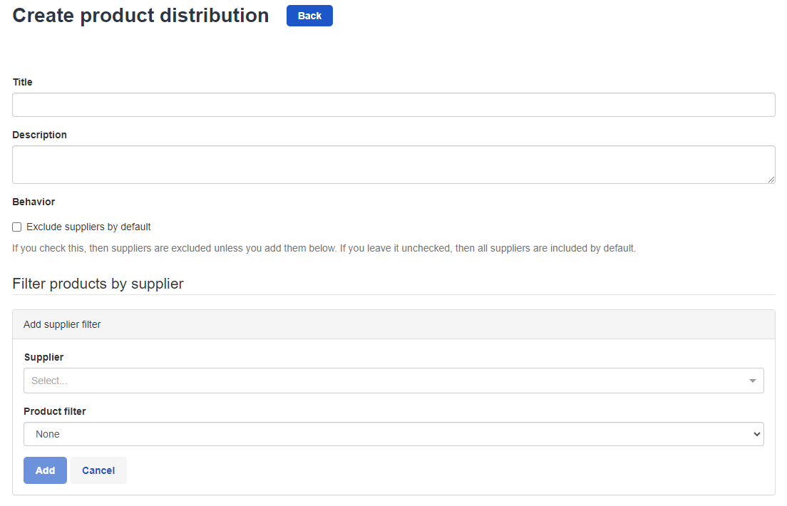 Create a product distribution form